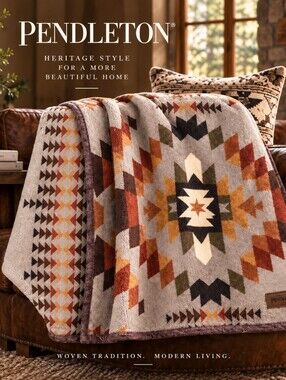 New Pendleton Reversible Throw Blanket 50x70 Southwestern Geometric Plush